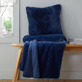 Catherine Lansfield Glamour Fur Throw Navy
