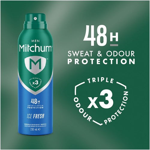 Mitchum Ice Fresh Anti-Perspirant Deodorant Spray 200ml, imported from the UK