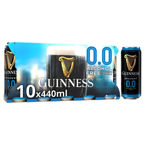 Guinness 0.0 alcohol free draught stout 10x440ml, UK version