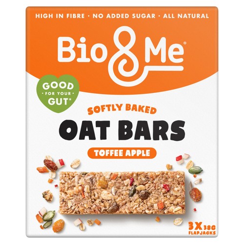 Bio&Me toffee apple oat flapjack bars - British product