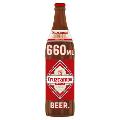 M&S Cruzcampo Lager Beer 660ml- Buy online at McGrocer