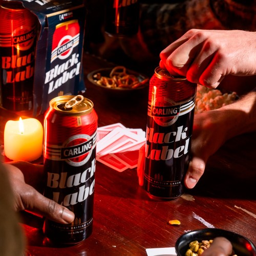 Carling Black Label lager beer cans, UK version