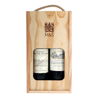 M&S M&S Bordeaux Red Wine Gift Box 2 x 75cl- Buy online at McGrocer