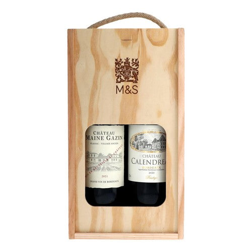 M&S Bordeaux Red Gift Box 2 x 75cl, imported from the UK