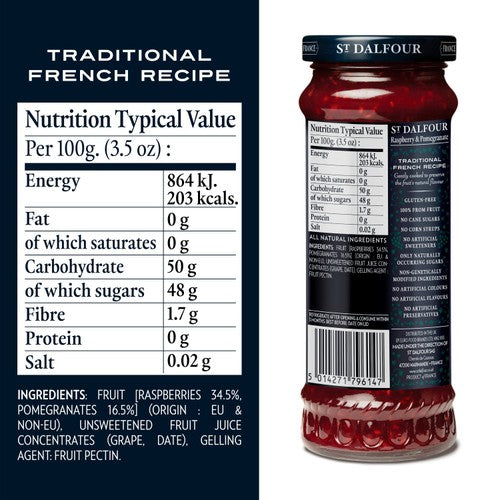 St. Dalfour raspberry pomegranate fruit spread 284g (British brand)