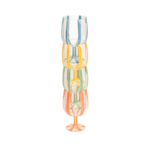 Summerhouse Portofino stripe wine glasses stackable tumblers, imported from the UK