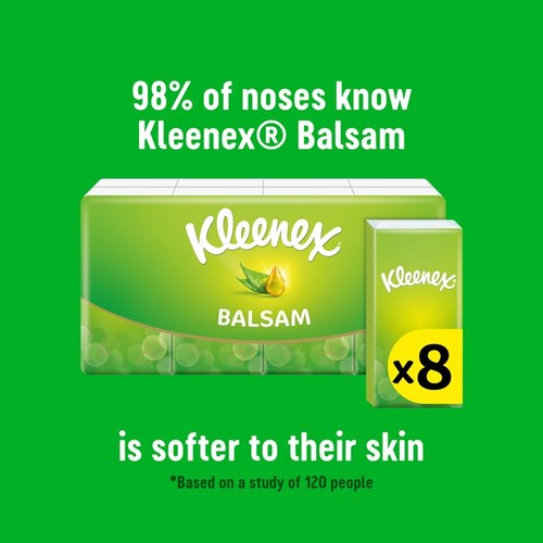 Kleenex Balsam tissues pocket pack, UK version