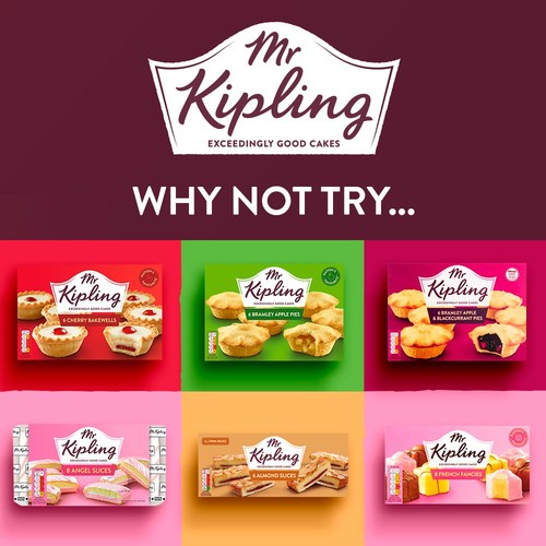 Mr Kipling apple and blackcurrant pies, imported from the UK
