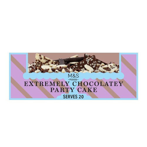 M&S Extremely Chocolatey Party Cake 1.5kg, imported from the UK
