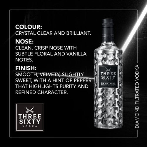 Three Sixty Original Premium Vodka - British product