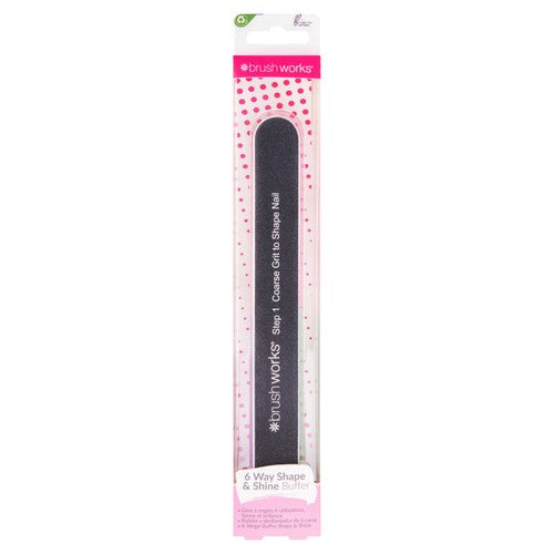 Brushworks 6 Sided Nail File Shape & Shine - British product