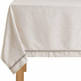 M&S X Fired Earth Pure Cotton Embroidered Tablecloth, Natural