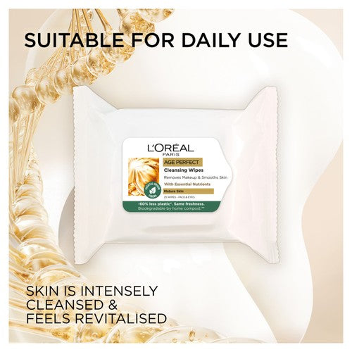 L'Oreal Paris Age Perfect Smoothing Cleansing Wipes 25 pack, UK version