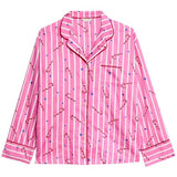 M&S Womens Striped Pyjama Set, 10, Pink