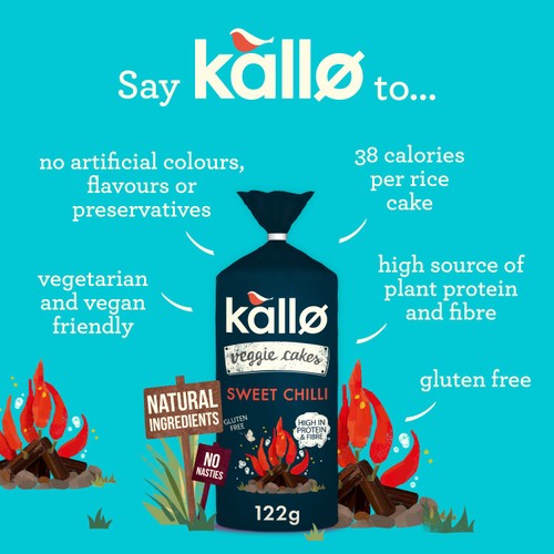 Kallo Veggie Cakes Sweet Chilli 122g, UK version