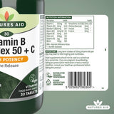 Natures Aid B Complex 50 Plus C tablets, imported from the UK
