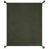 M&S Collection Knitted Tassel Throw, One Size, Dark Green