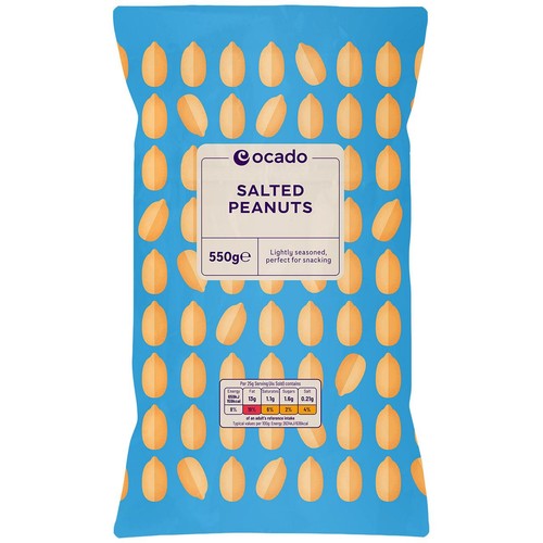 Ocado Salted Peanuts Roasted Snacks 550g, imported from the UK
