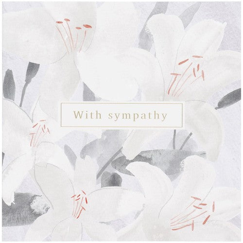 M&S Floral Sympathy Card 15cm x 15cm, imported from the UK