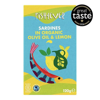 M&S Fish 4 Ever Whole Sardines Organic Lemon Olive Oil Canned Sardines 120g- Buy online at McGrocer