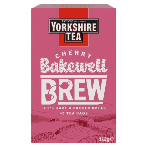 Yorkshire Tea Cherry Bakewell flavoured black tea 40 per pack (British brand)