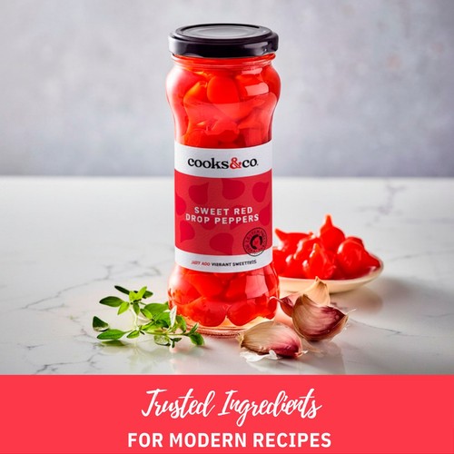 Cooks & Co sweety drop red pickled peppers 235g - British product
