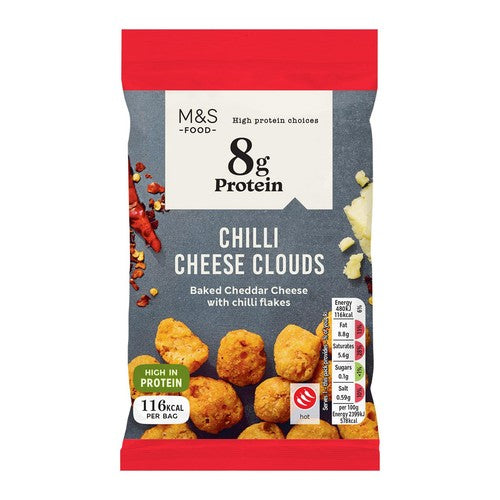 M&S Chilli Cheese Clouds baked cheese snack 20g, imported from the UK