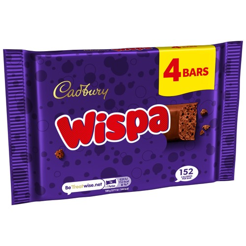 Cadbury Wispa milk chocolate bar 4 x 27.9g multipack - British product