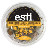 ESTI Greek mixed olives with lemon and garlic 150g, imported from the UK