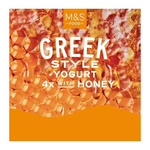 M&S Greek yogurt with honey 4x140g, imported from the UK