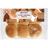 Ocado soft brown rolls 6 pack, imported from the UK