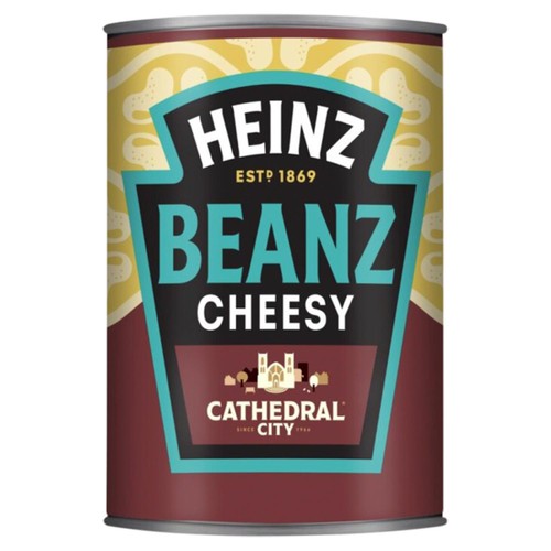 Heinz baked beans with Cathedral City cheddar cheese 390g, UK version