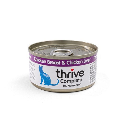 Thrive cat food with chicken and liver 6x75g (British brand)
