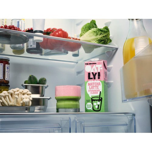 Oatly strawberry matcha latte oat drink - British product