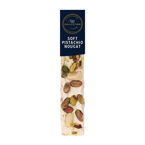 M&S Soft Pistachio Nougat 100g, imported from the UK