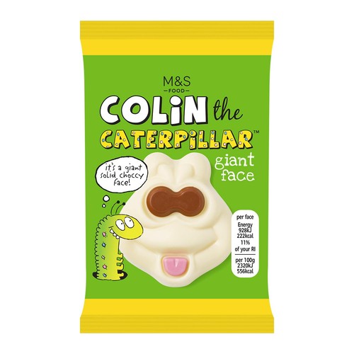 M&S Colin Caterpillar Chocolate Face 40g, imported from the UK