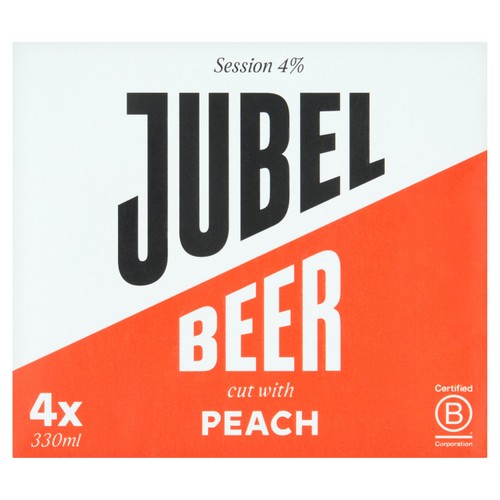 JUBEL peach beer 4 x 330ml, UK version