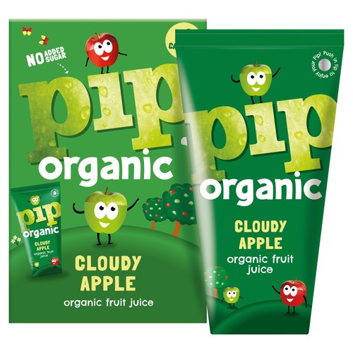 Pip Organic cloudy apple juice 4x180ml cartons, imported from the UK