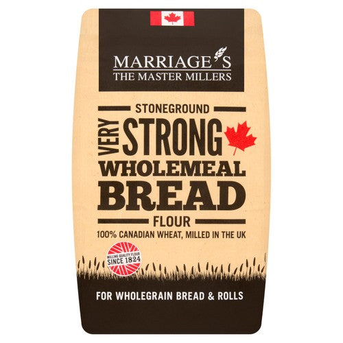 Marriage's Very Strong Canadian Wholemeal Flour 1.5kg, imported from the UK