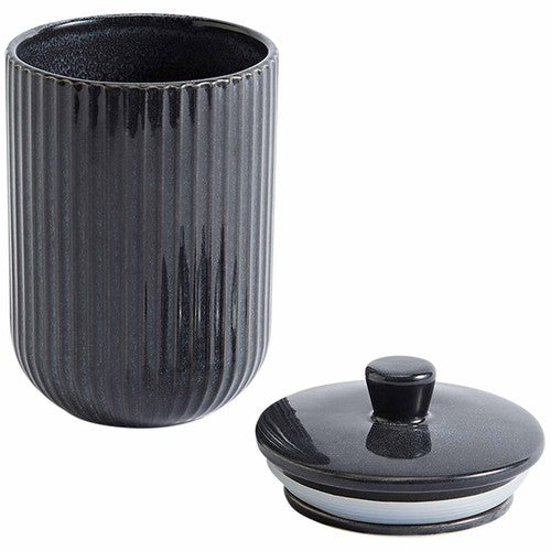 M&S medium ribbed storage jar charcoal, imported from the UK