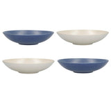KitchenCraft Stoneware Coupe 22cm Bowl Set, Blue Embossed