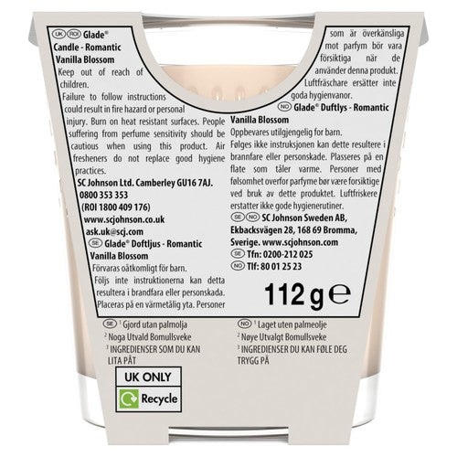 Glade Small Scented Candle, Vanilla