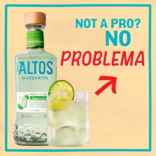 Olmeca Altos Tequila Ready to Serve Margarita premixed cocktail 75cl, imported from the UK
