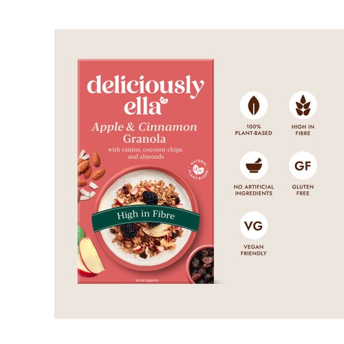 Deliciously Ella almond apple raisin granola 400g - British product