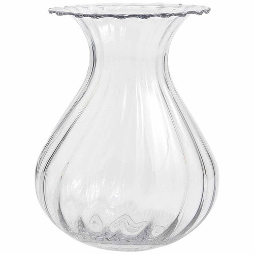 M&S fluted glass bouquet vase clear one size, imported from the UK