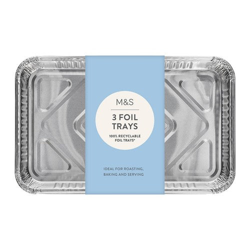 M&S foil baking trays 3 per pack, imported from the UK