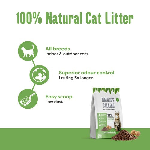 Nature's Calling 100% Biodegradable Cat Litter 4kg, imported from the UK