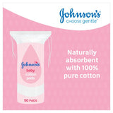 Johnson's Baby Cotton Pads 50 Pads, UK version