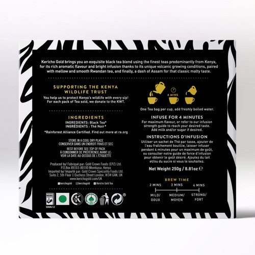 Kericho Gold black tea 80 tea bags, imported from the UK