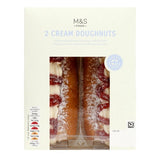 M&S cream and strawberry jam doughnuts 2 pack, imported from the UK